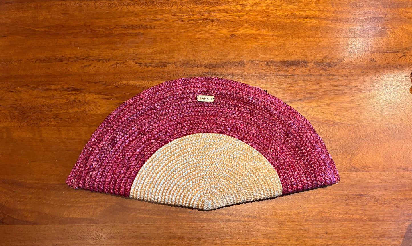 BOLSO ABANICO NATURAL BURDEOS