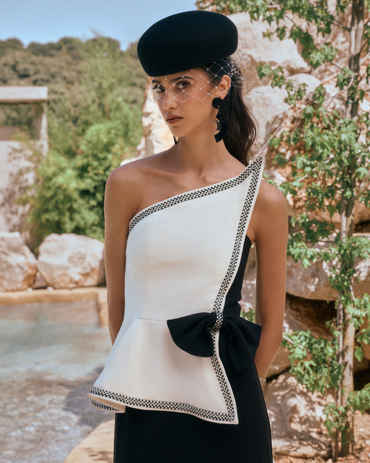 Vestido Habana midi bicolor en crudo y negro de IQ Collection · PORTICO Concept, Turó Park Barcelona (vista 2)