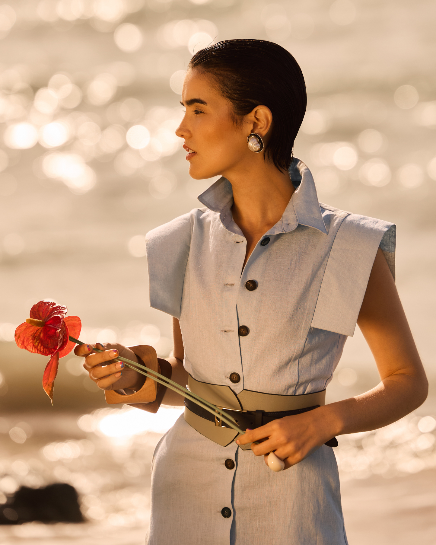 Vestido Gala Gris Claro de IQ Collection · detalle 9