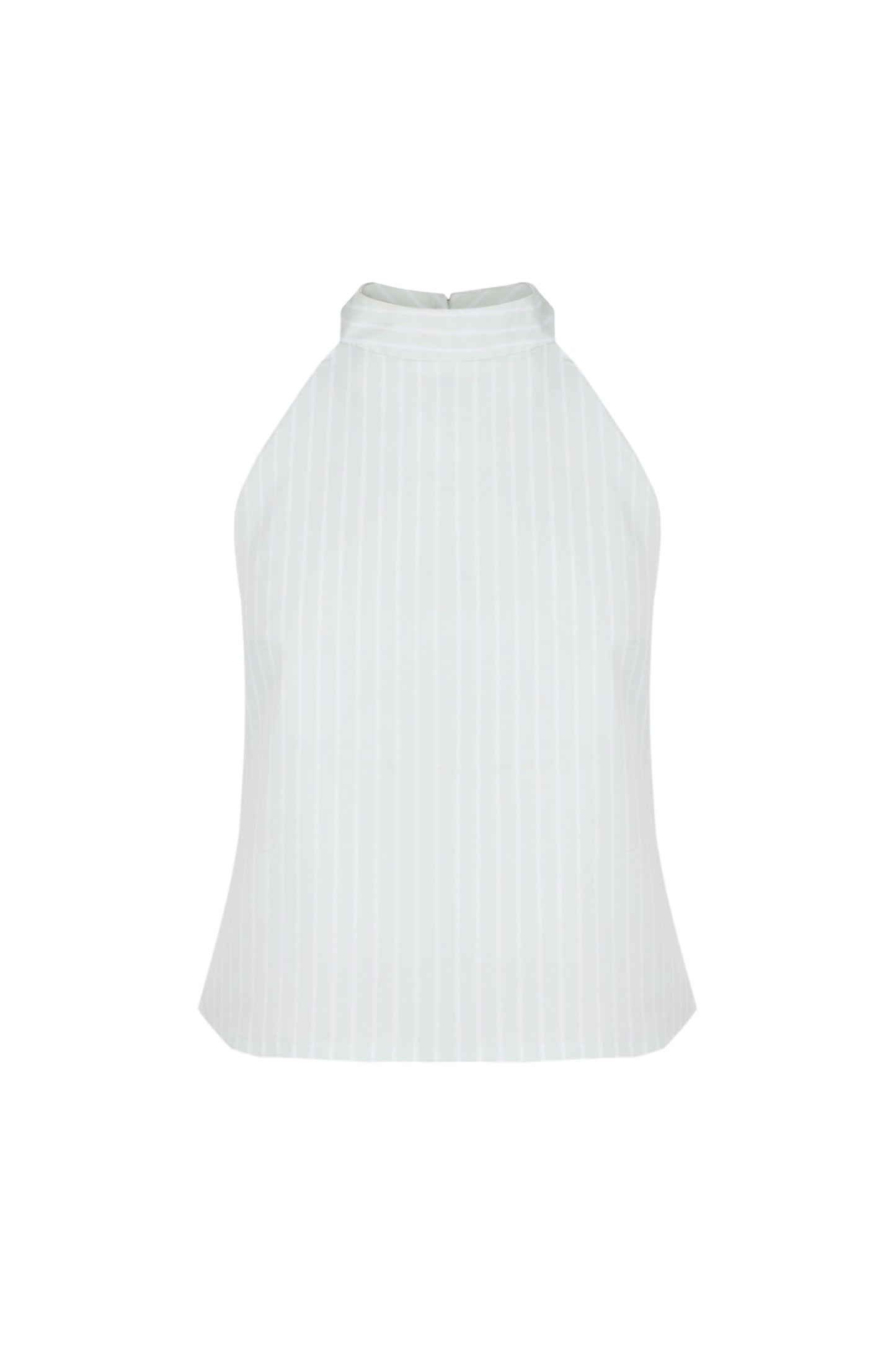 Top halter de algodón a rayas verdes – Copines · PORTICO Concept, Turó Park Barcelona (vista 3)