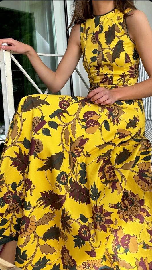 Vestido Zori Amarillo Flores