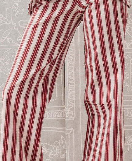 Pantalón Punky Chili Pepper de rayas rojas y blancas – Laganini · PORTICO Concept, Turó Park Barcelona