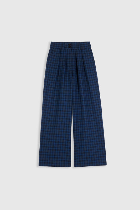 Pantalón Chesnut Cuadros Azul Marino de Maria de la Orden Studio · detalle 2