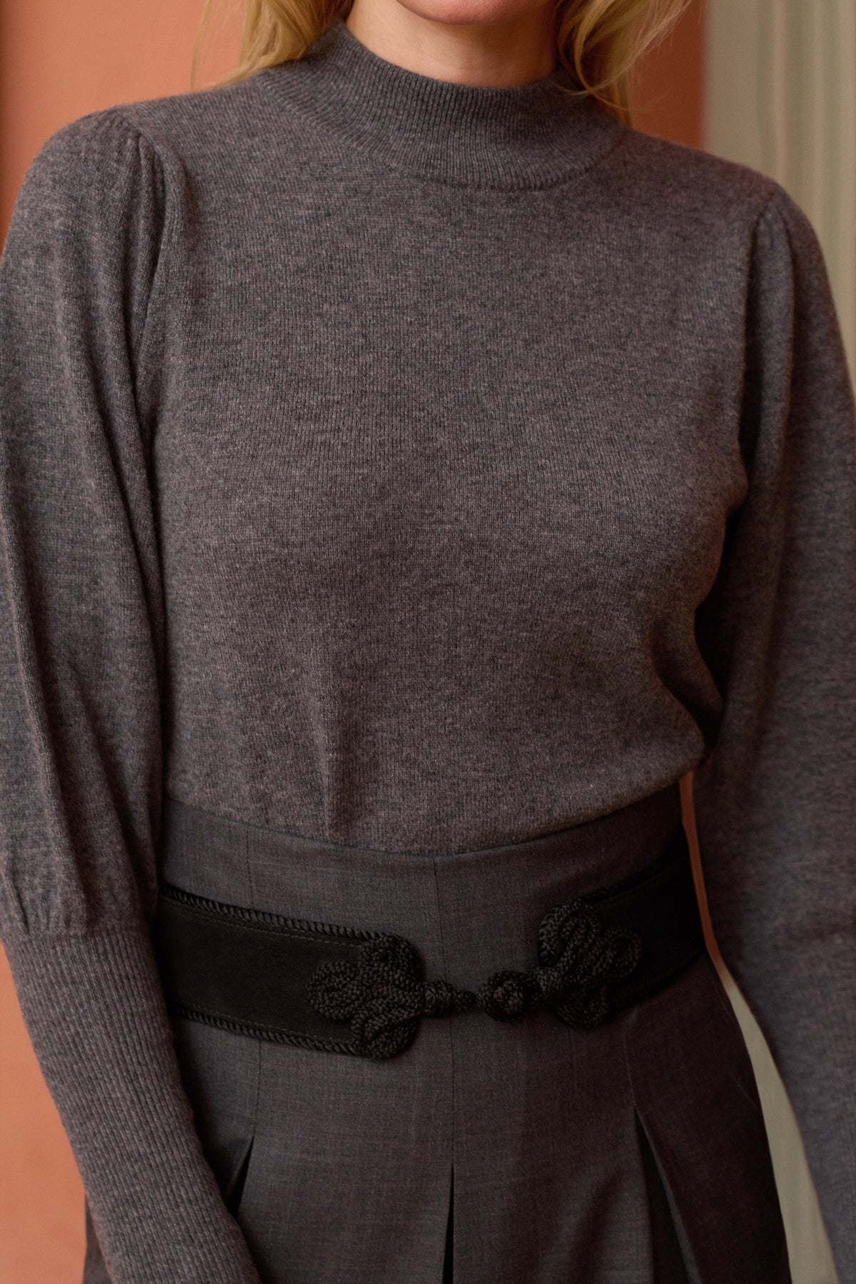 Jersey Marta Gris Jaspeado de Maria de la Orden - detalle 6
