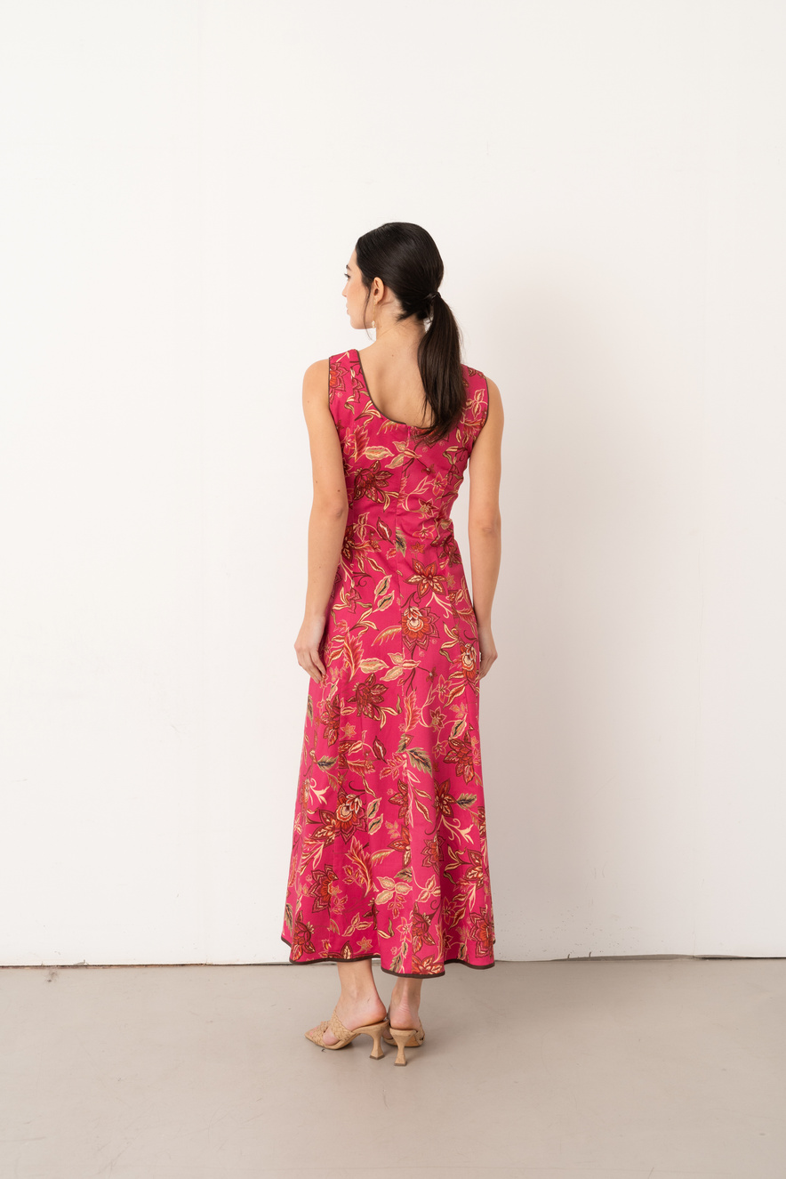 Vestido Flores Rosa