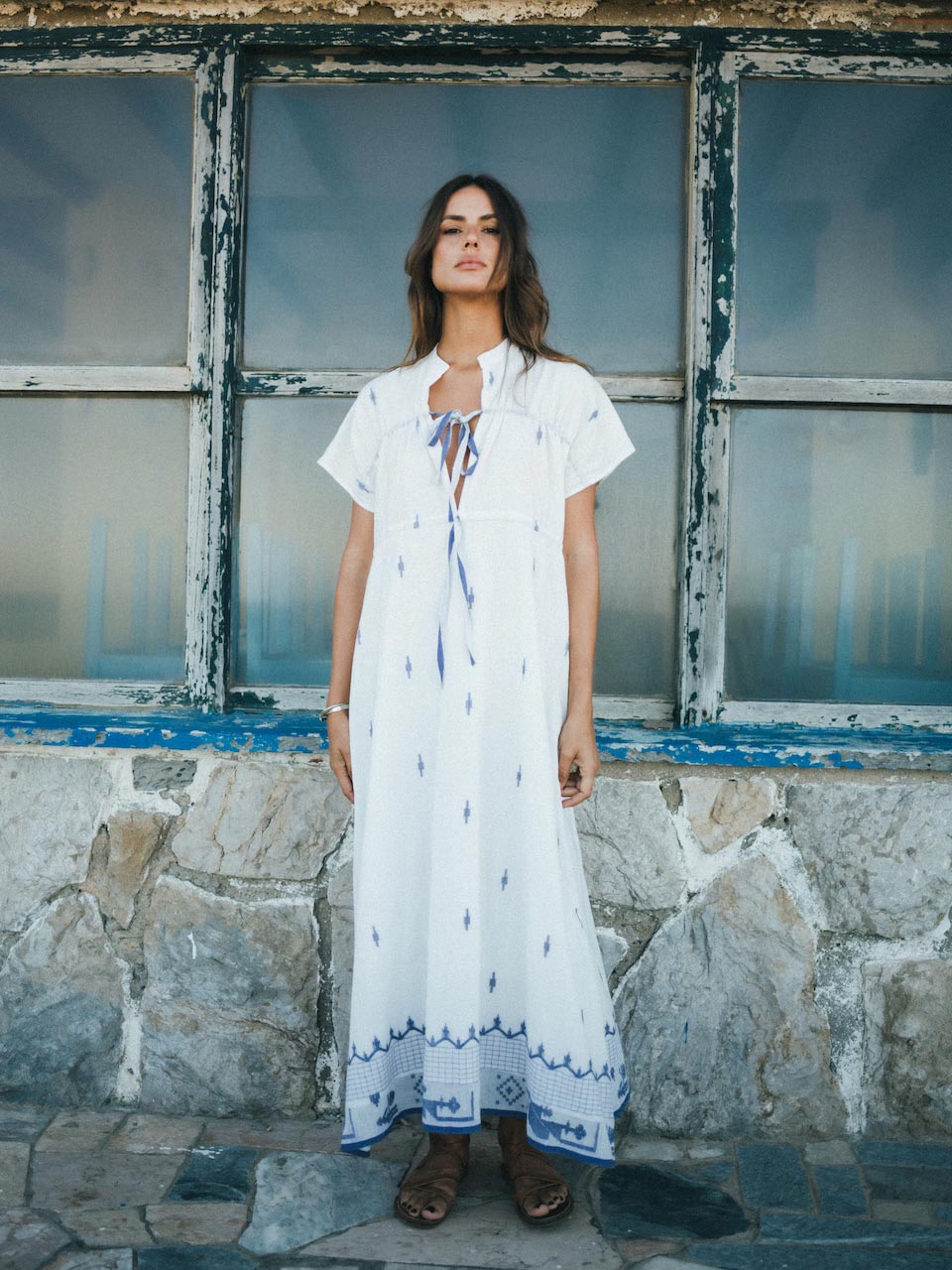Cosmology · Serenity Dress en algodón Jamdani tejido a mano