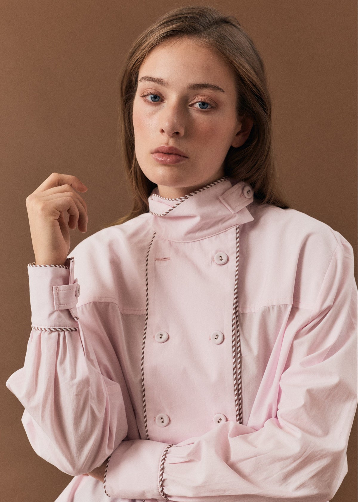 Camisa Tivoli Rosé de Laganini · 100% algodón orgánico, rosa con vivos a rayas