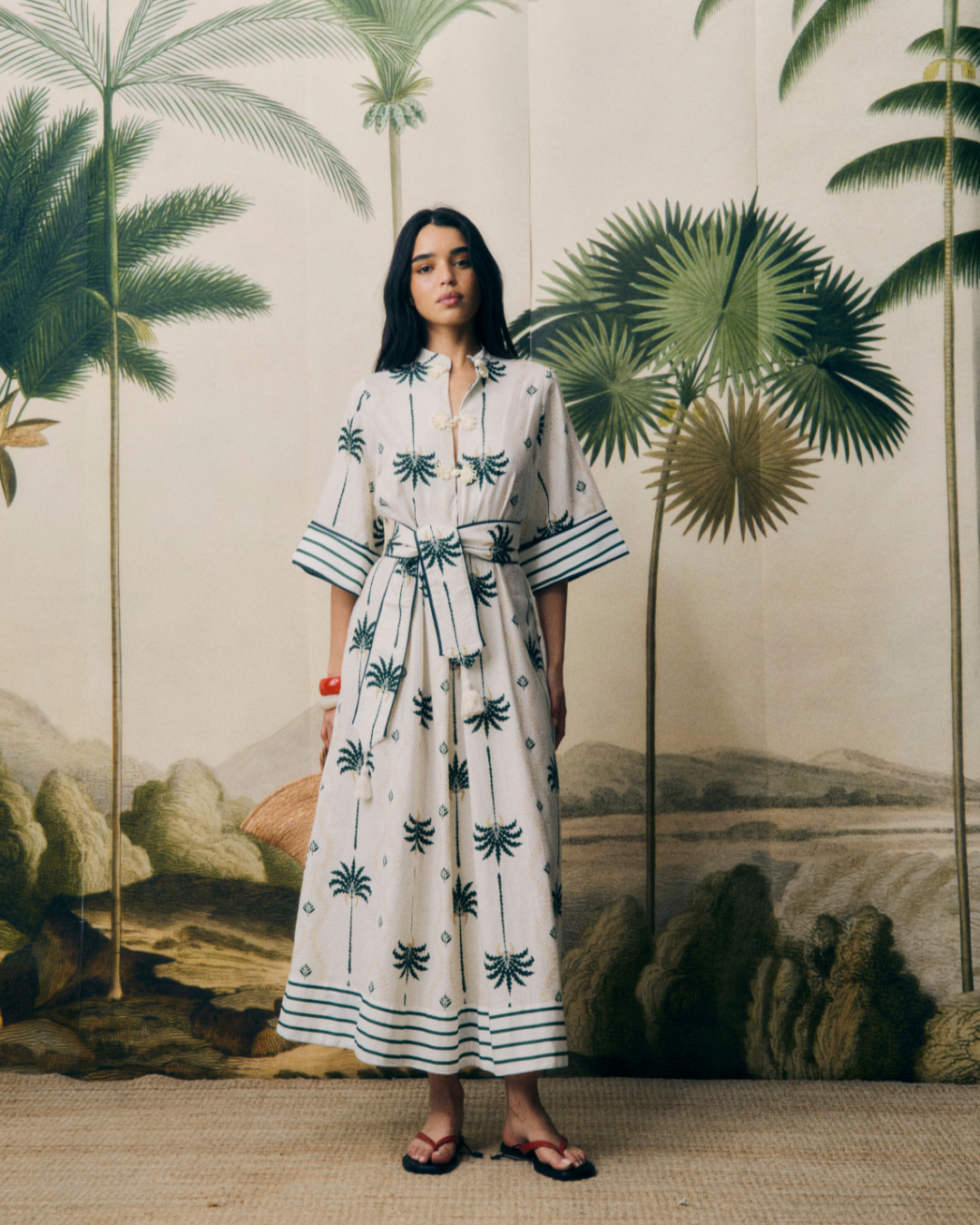 Vestido Panamá Aiea de Laganini con estampado de palmeras – PORTICO Concept, Turó Park Barcelona