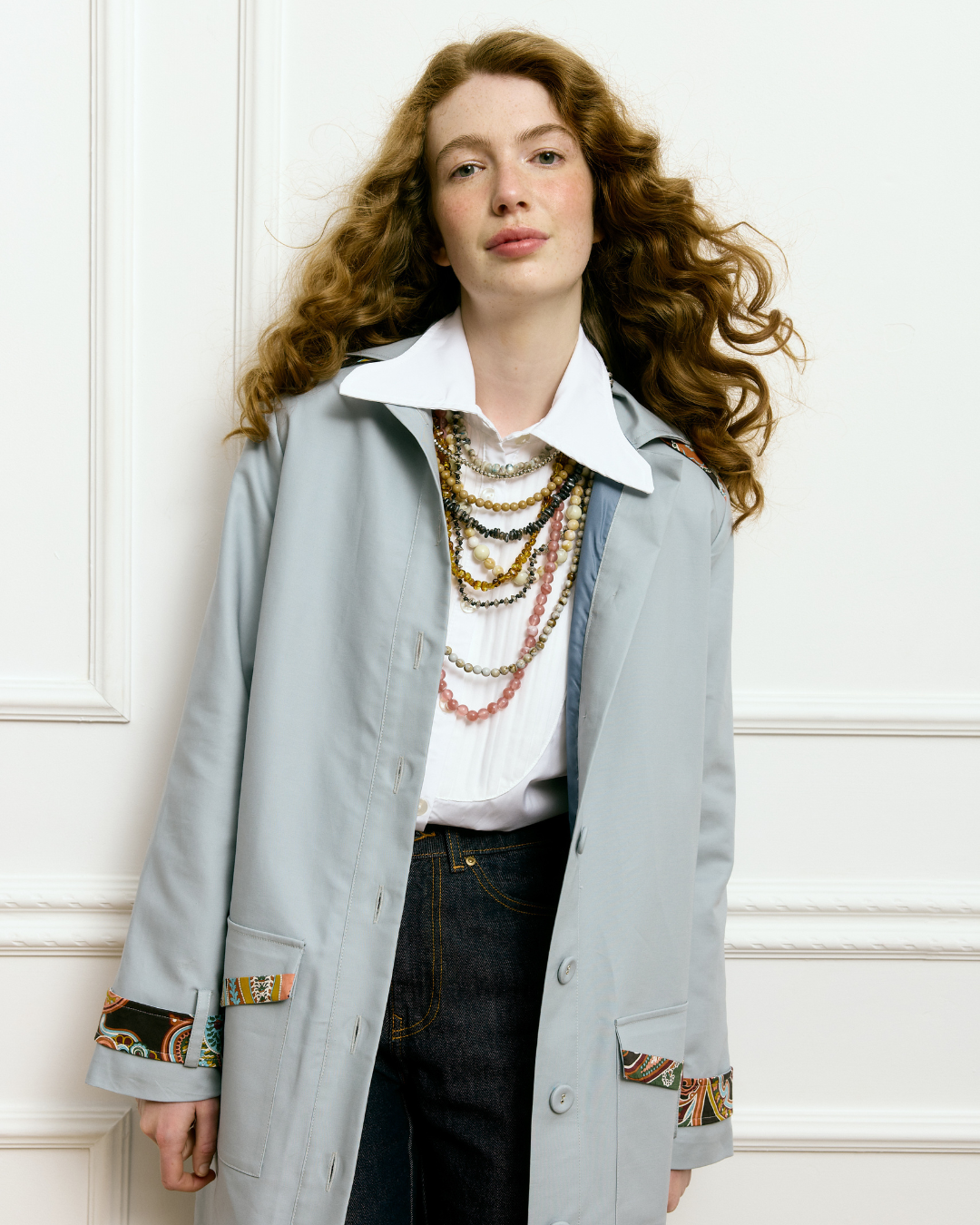 Gabardina Marmont Brigette de Laganini · azul con capa paisley