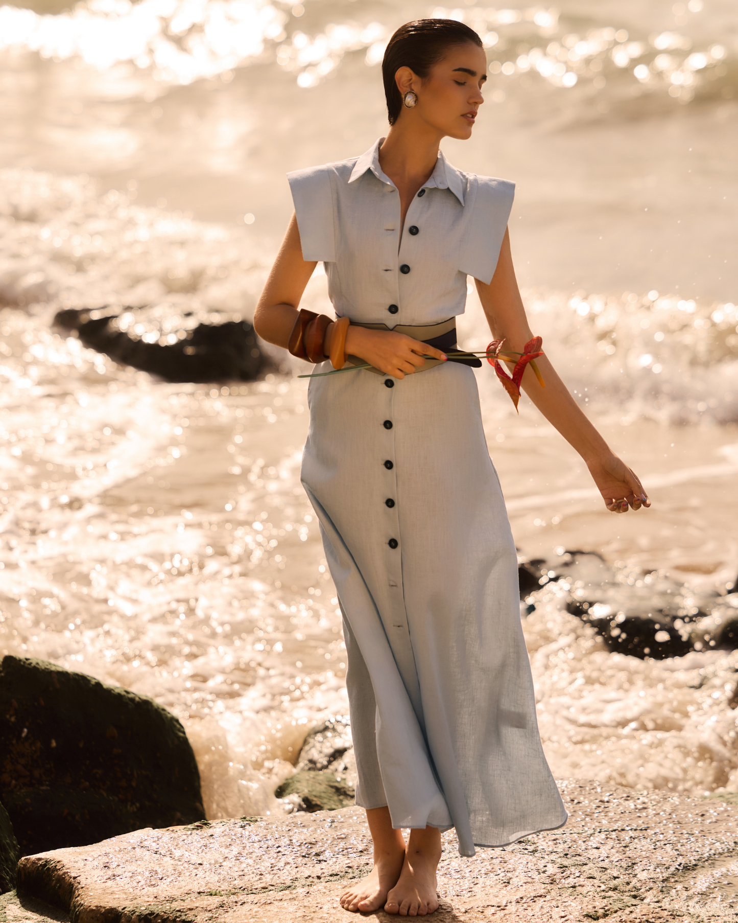 Vestido Gala Gris Claro de IQ Collection · detalle 7