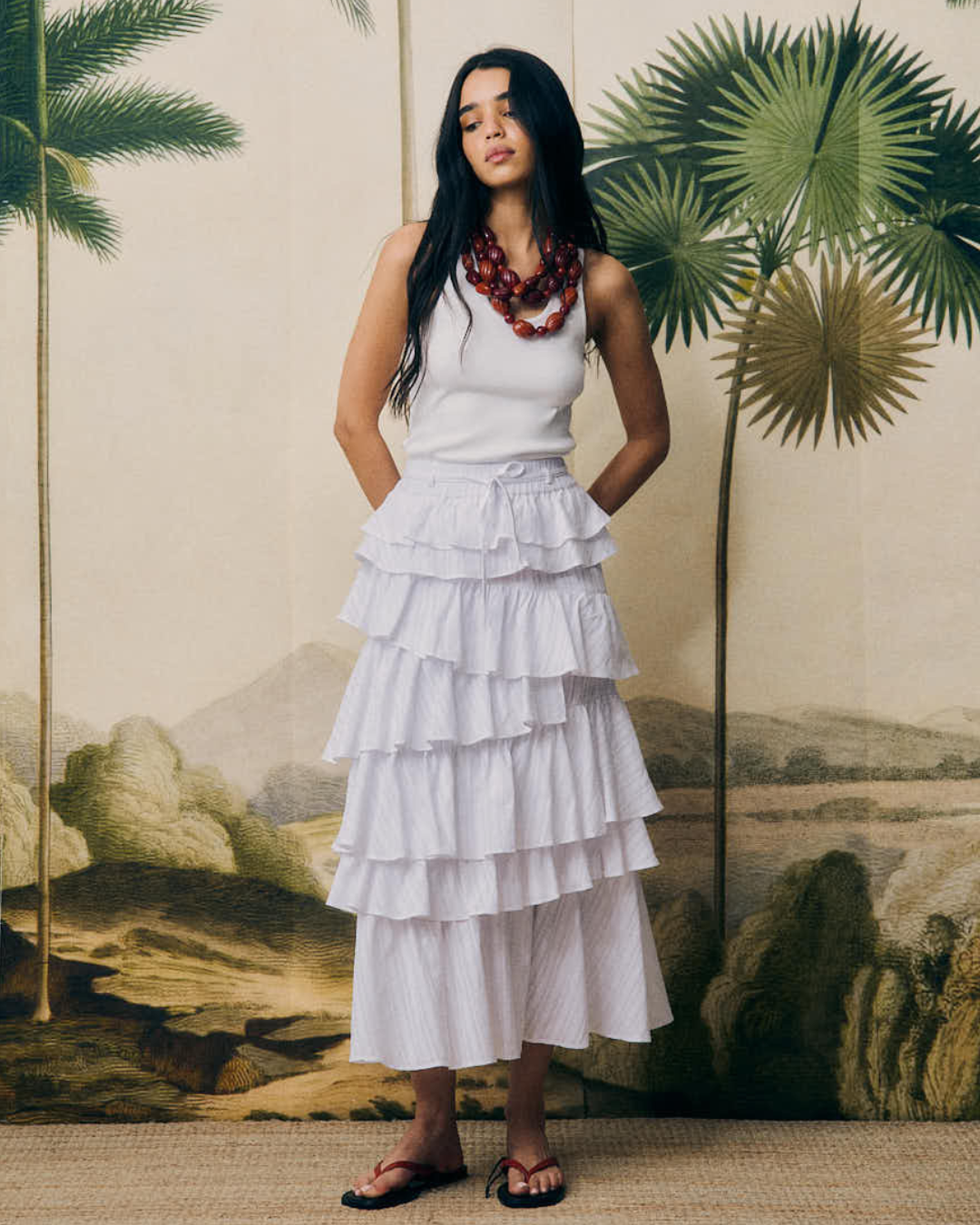 Copacabana Embroidery Skirt · 100% algodón orgánico bordado