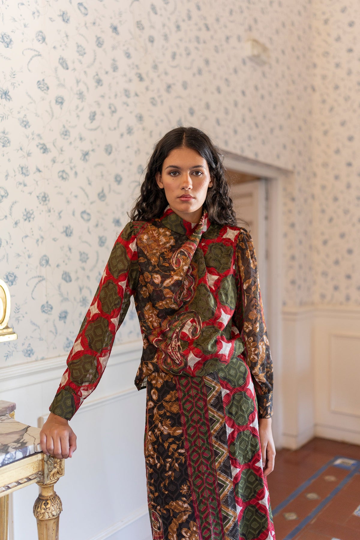 Camisa Boho de Vanó Studio, detalle del estampado