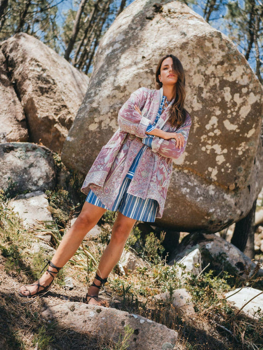 Maris Jacket Purple de Cosmology · 100% lana tejida a mano