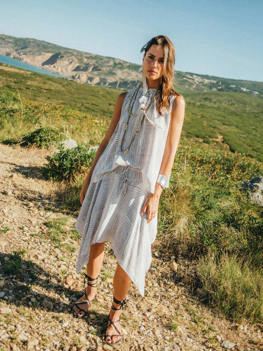 Elara Skirt de Cosmology · 100% seda crepé con estampado a mano
