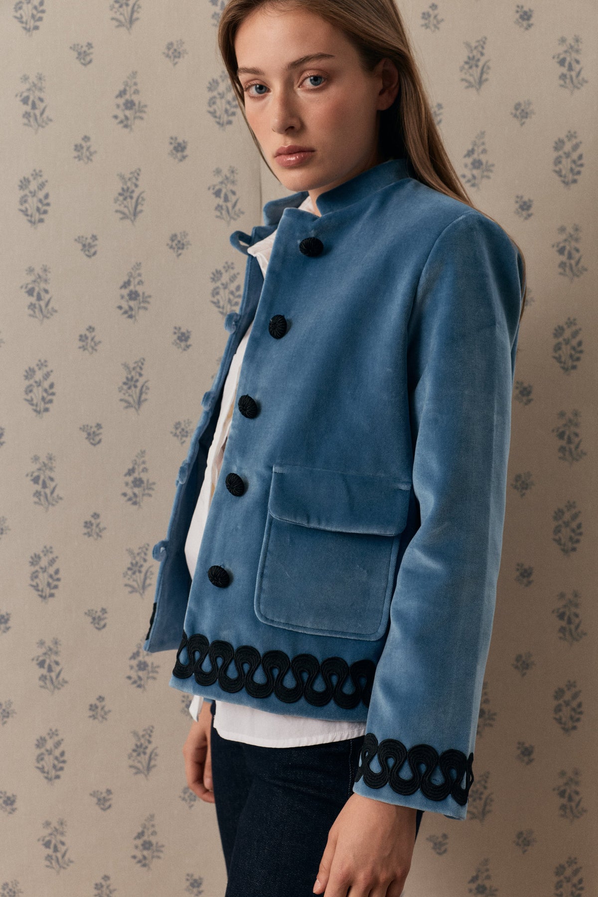 Chaqueta Tang Ballerina de Laganini · terciopelo 100% algodón azul