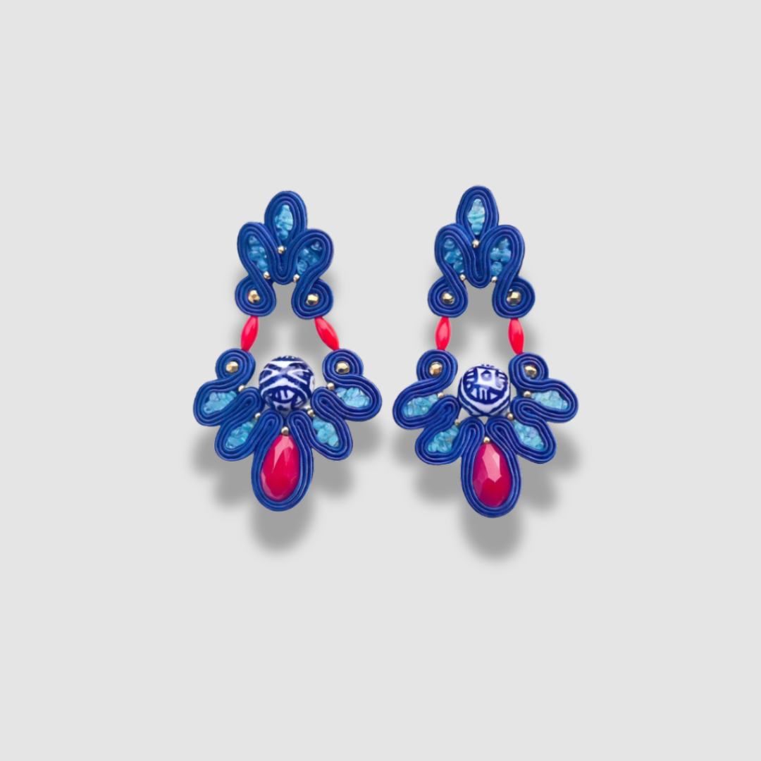 Pendientes Pagoda Indigo de Musula, vista de producto · PORTICO Concept, Turó Park Barcelona