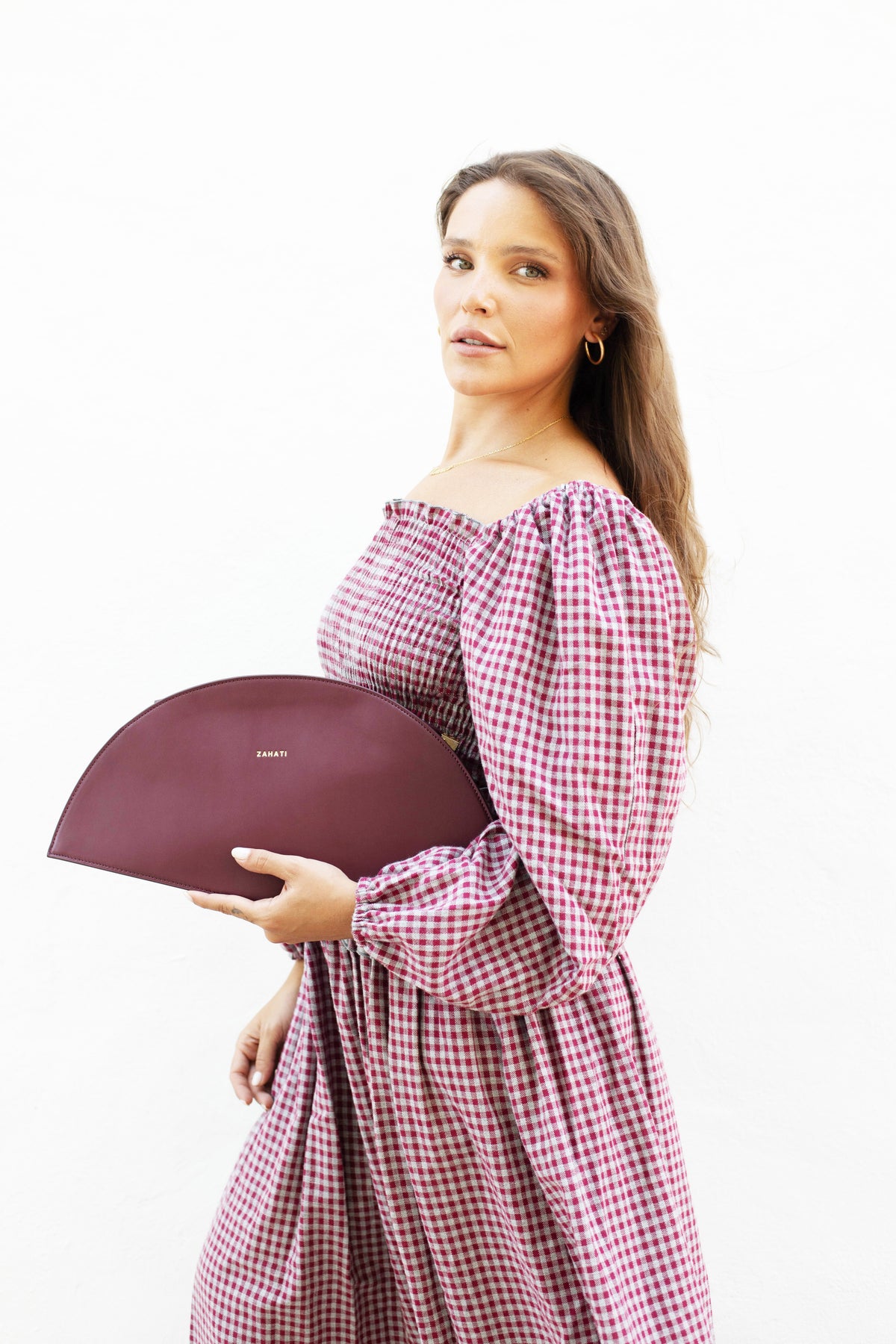 Bolso Abanico Lissé Burdeos de Zahati · detalle 8