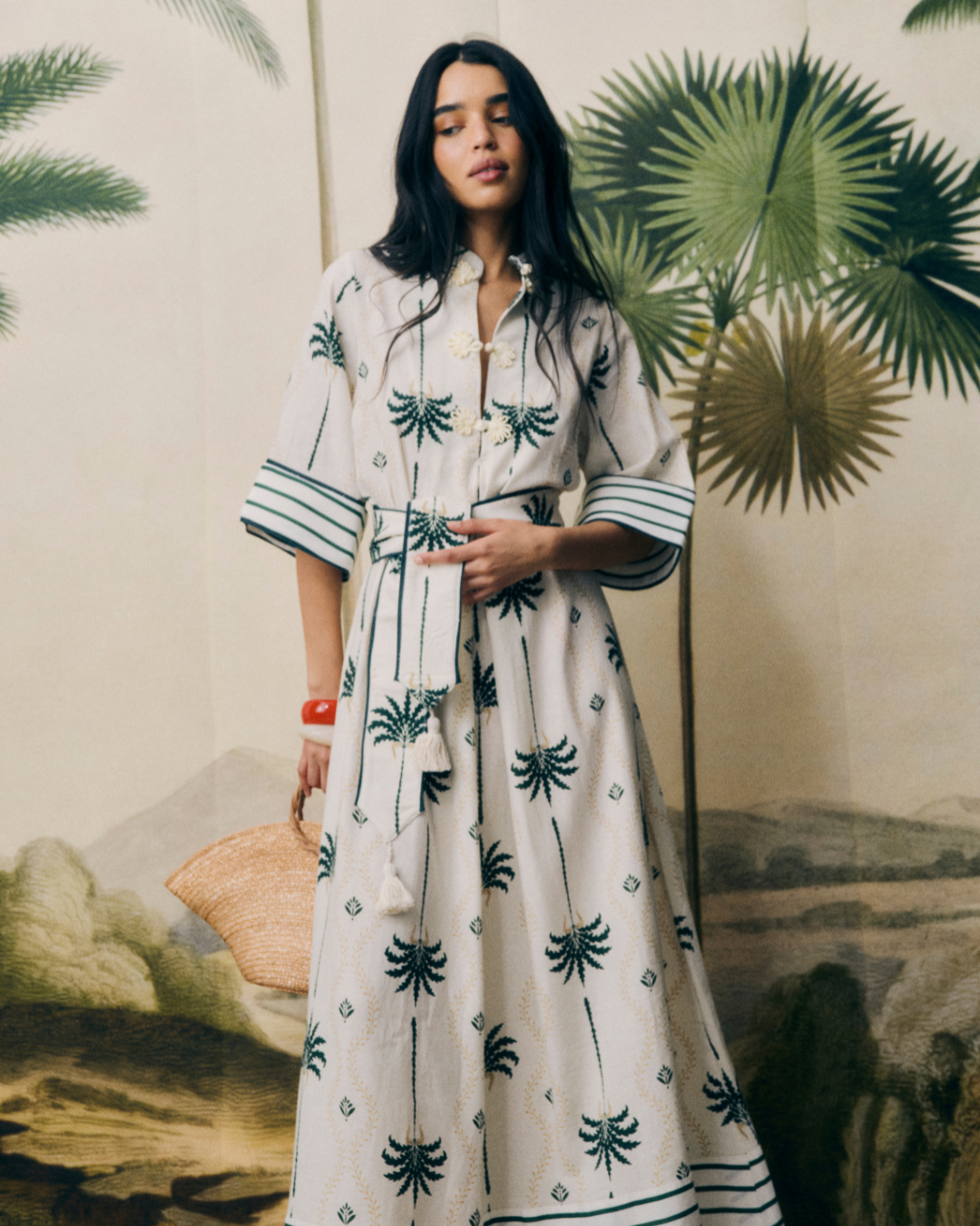 Vestido Panamá Aiea de Laganini con estampado de palmeras – PORTICO Concept, Turó Park Barcelona (vista 2)
