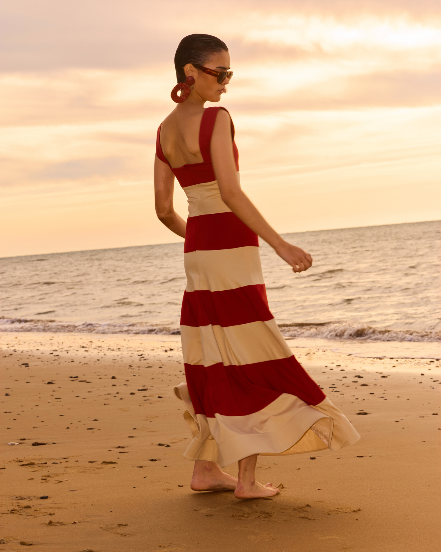 Vestido Pipa Caldera y Beige de IQ Collection · detalle 4