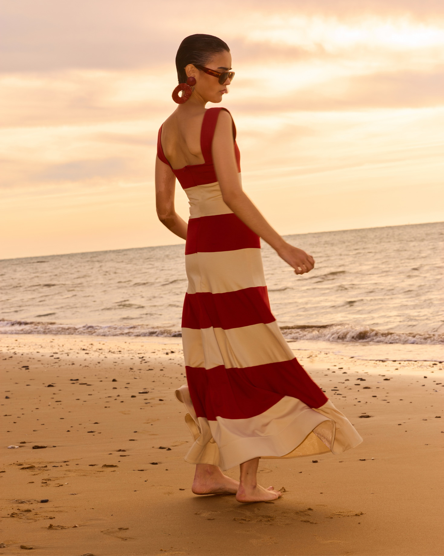 Vestido Pipa Caldera y Beige de IQ Collection · detalle 4