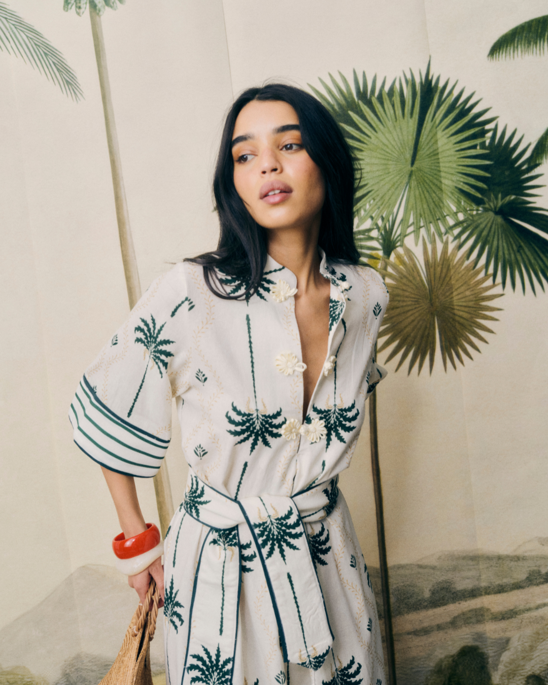 Vestido Panamá Aiea de Laganini con estampado de palmeras – PORTICO Concept, Turó Park Barcelona (vista 3)