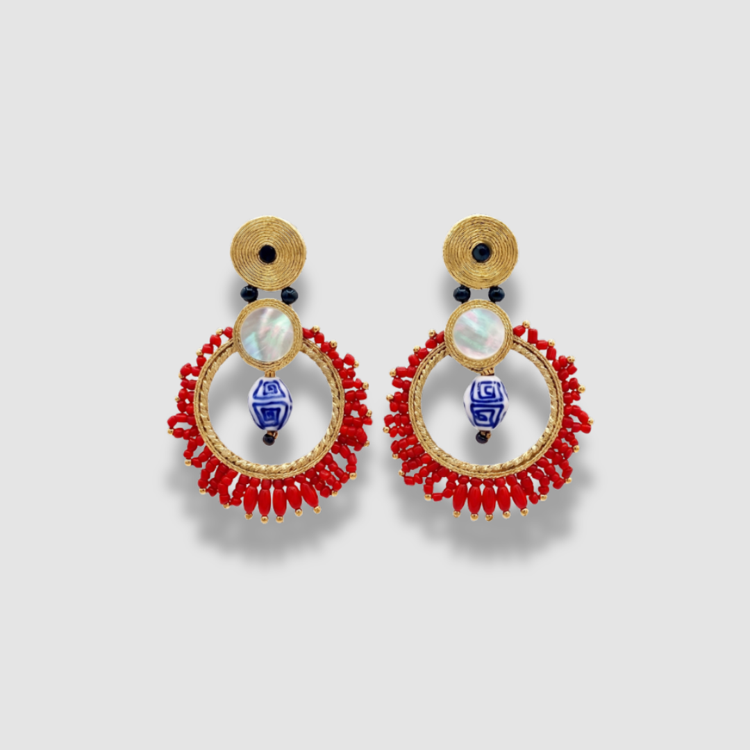 Pendientes Medallion Corail de Musula, vista de producto · PORTICO Concept, Turó Park Barcelona