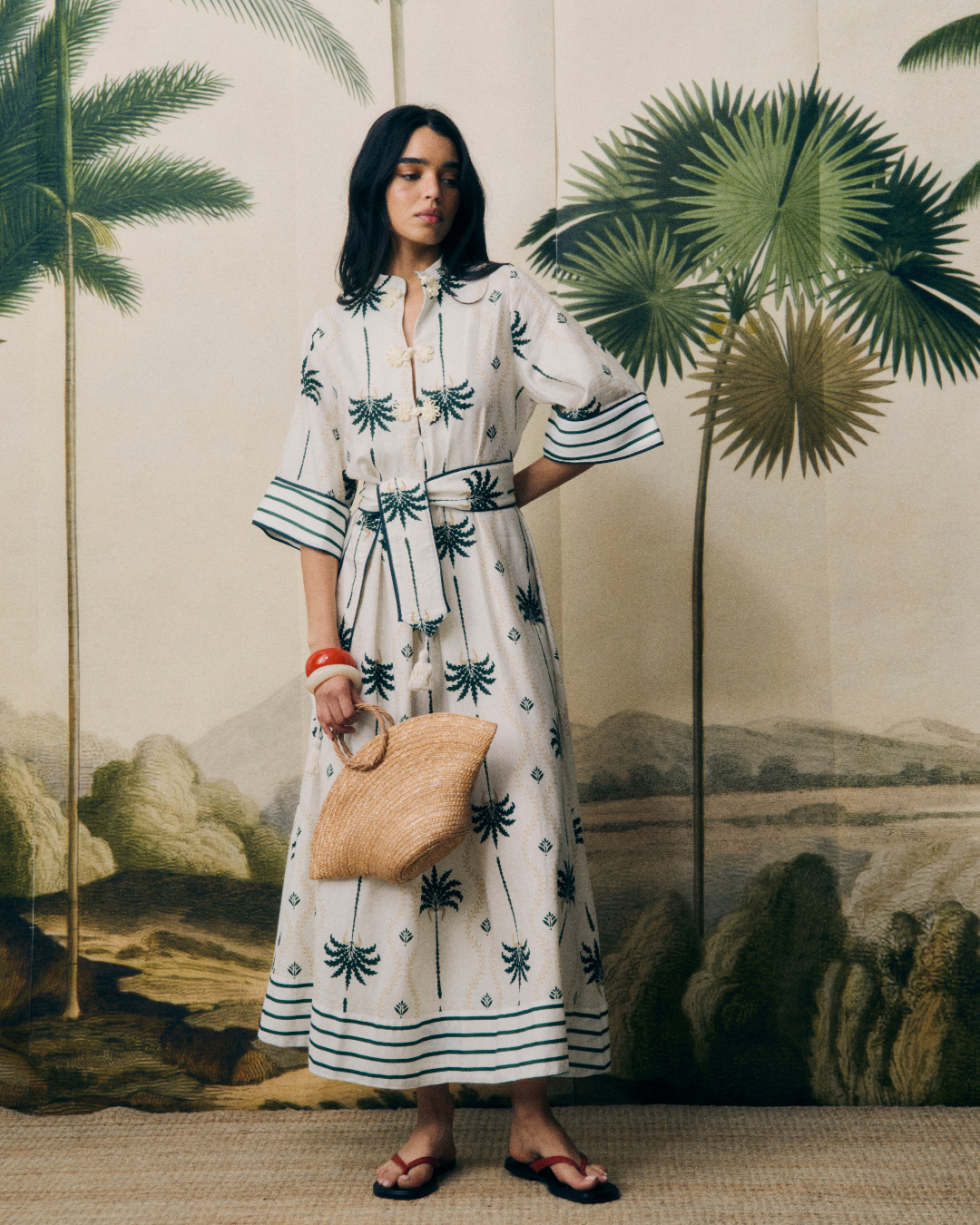 Vestido Panamá Aiea de Laganini con estampado de palmeras – PORTICO Concept, Turó Park Barcelona (vista 4)