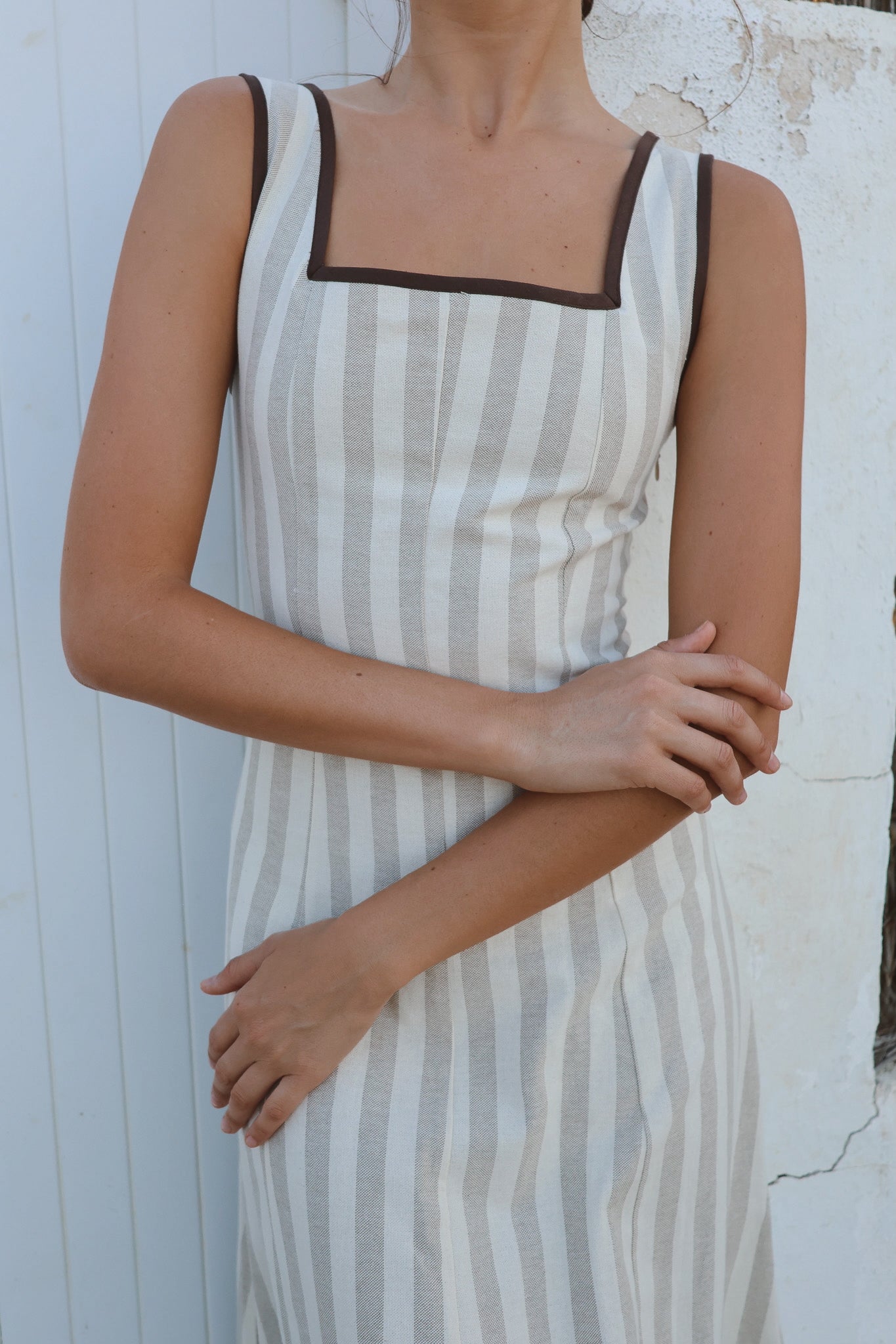 Vestido Terra Rayas Beige de IPA Brand · detalle 2