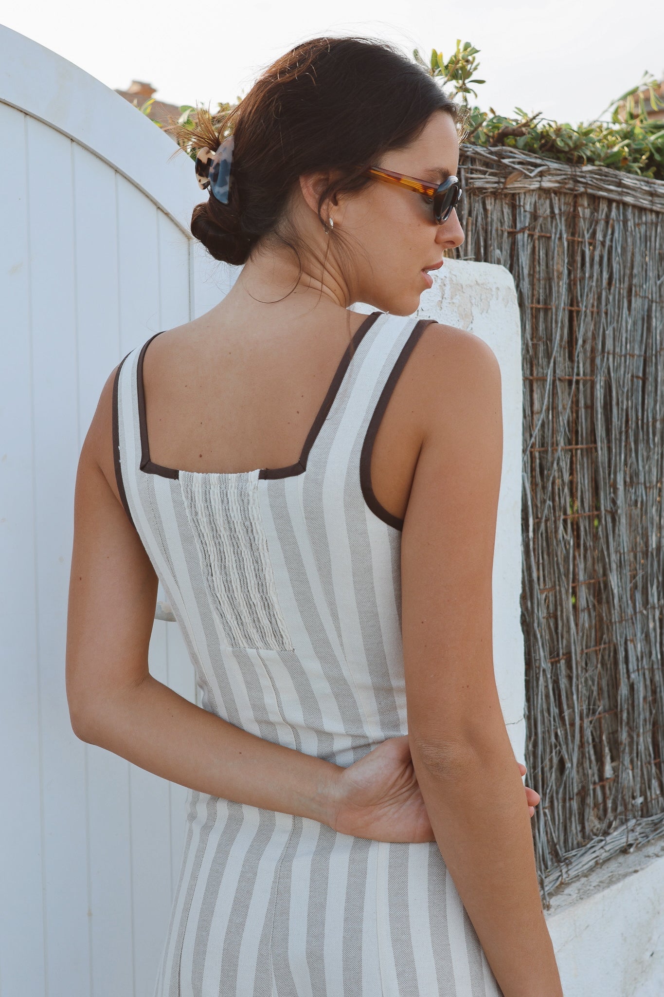 Vestido Terra Rayas Beige de IPA Brand · detalle 3