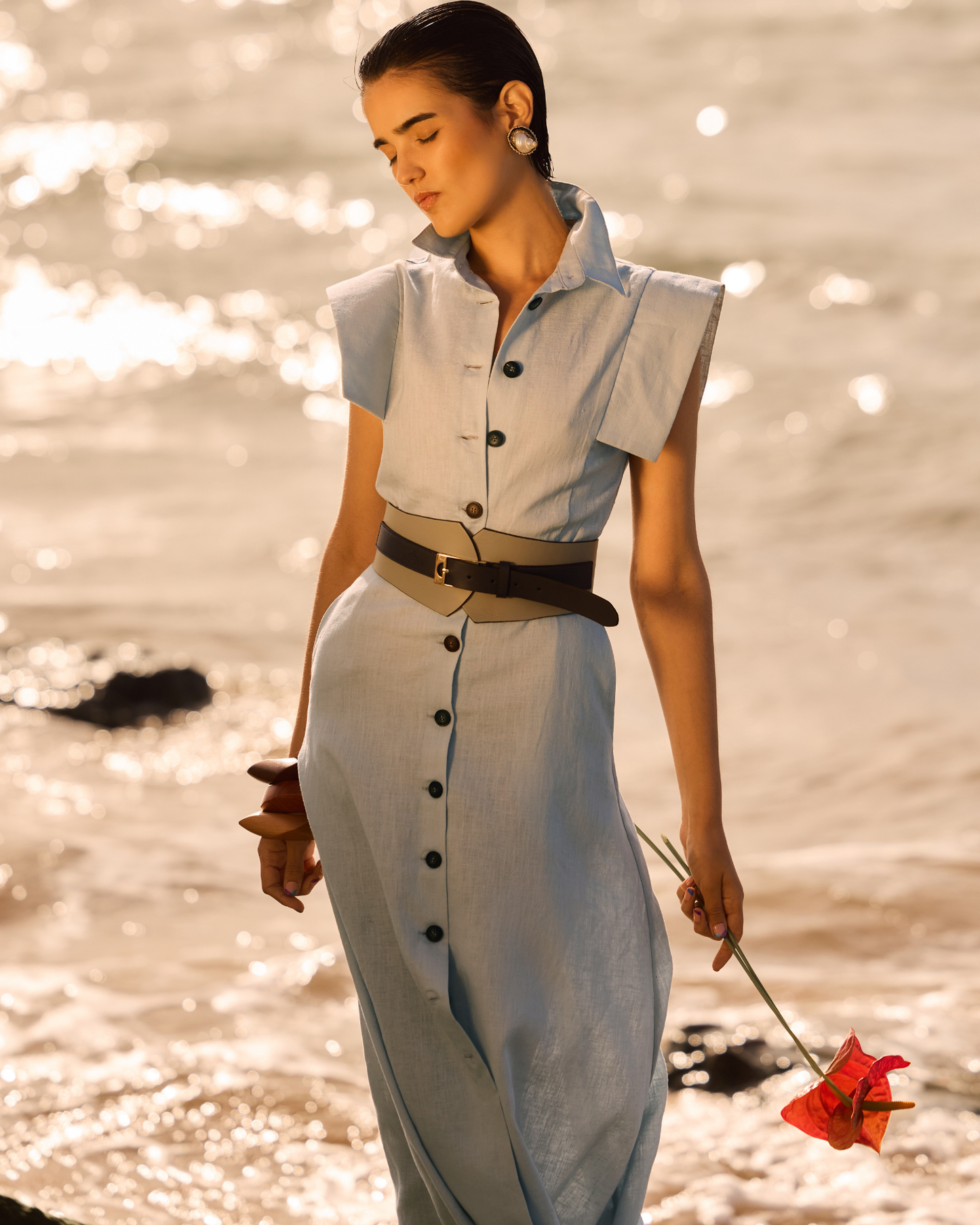 Vestido Gala Gris Claro de IQ Collection · detalle 8