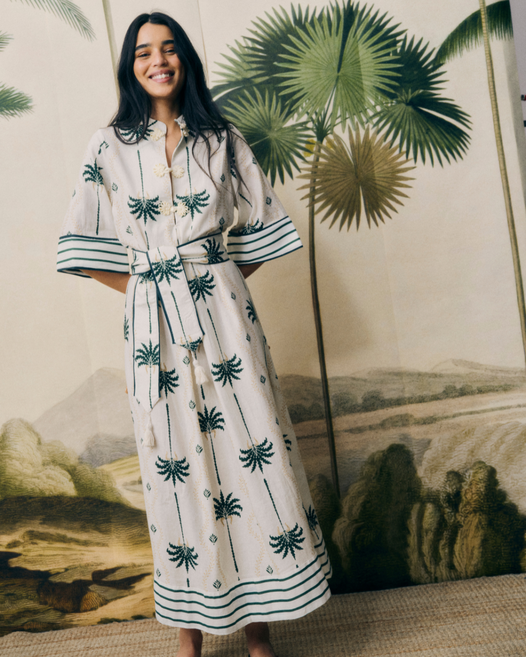 Vestido Panamá Aiea de Laganini con estampado de palmeras – PORTICO Concept, Turó Park Barcelona (vista 5)