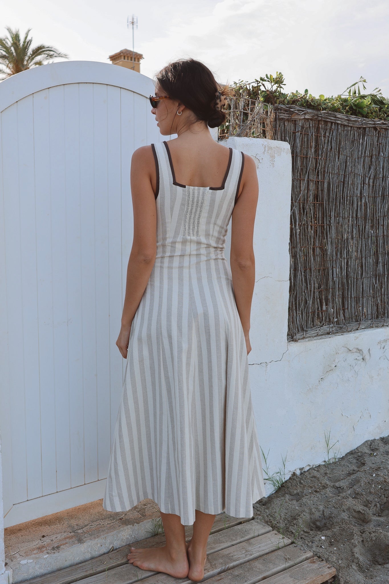 Vestido Terra Rayas Beige de IPA Brand · detalle 4