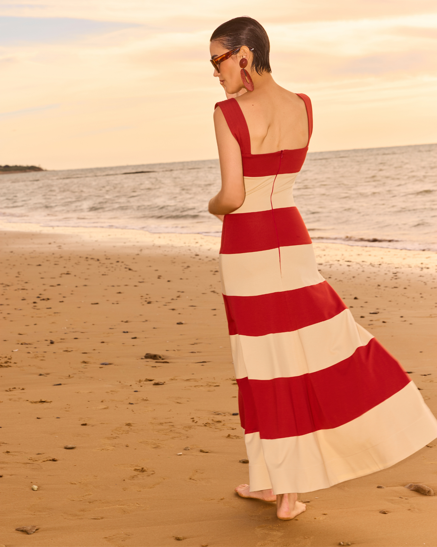 Vestido Pipa Caldera y Beige de IQ Collection · detalle 5