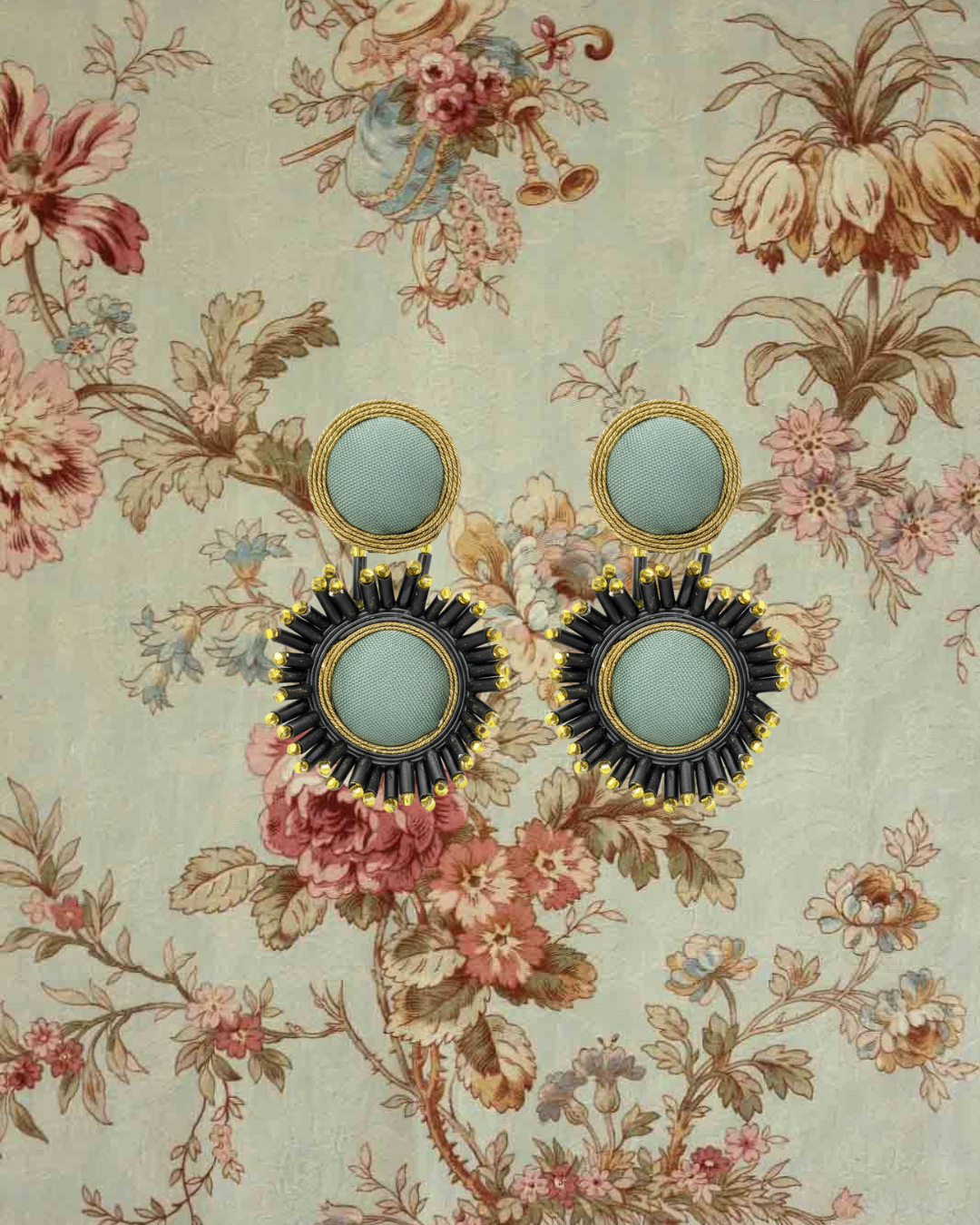 Pendientes Cretonne Moss de Musula, detalle soutache · PORTICO Concept, Turó Park Barcelona