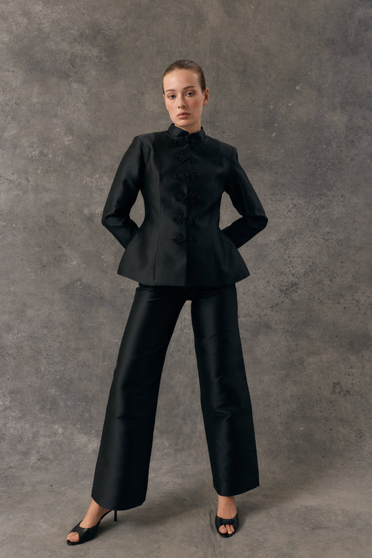 Pantalón Shanghai Black de Laganini · satén mezcla de seda