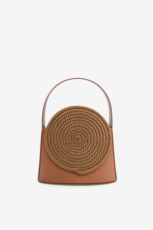 Bolso Gunther Camel de Destree · piel de becerro con pasamanería