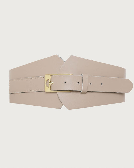 Cinturón Jadra beige de IQ Collection en piel de curtición vegetal