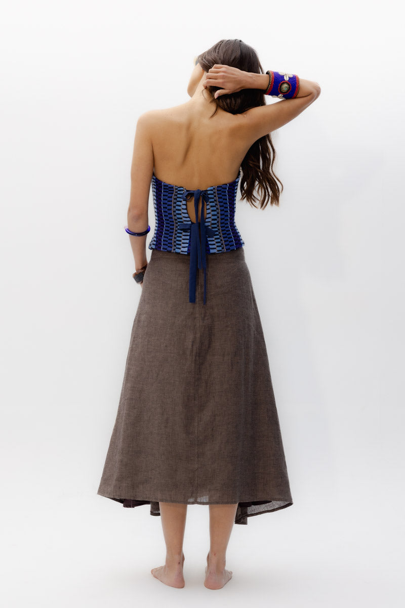 Top Clotilde Lazuli de Baudesson, seda, algodón y tencel · detalle 5