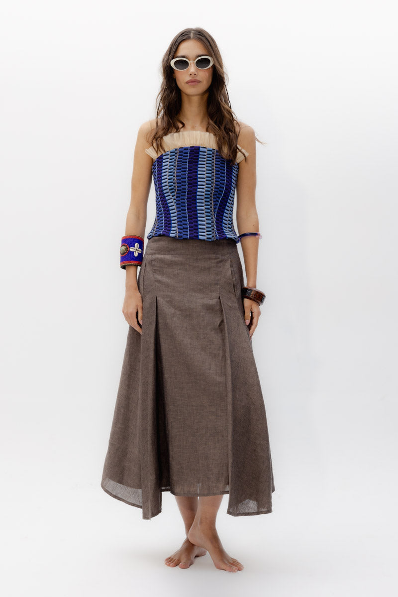 Top Clotilde Lazuli de Baudesson, seda, algodón y tencel · detalle 3