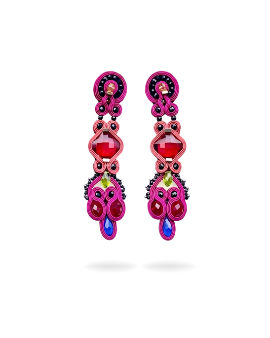 Pendientes Cascade Ming en tonos magenta y rosa – Musula · PORTICO Concept, Turó Park Barcelona