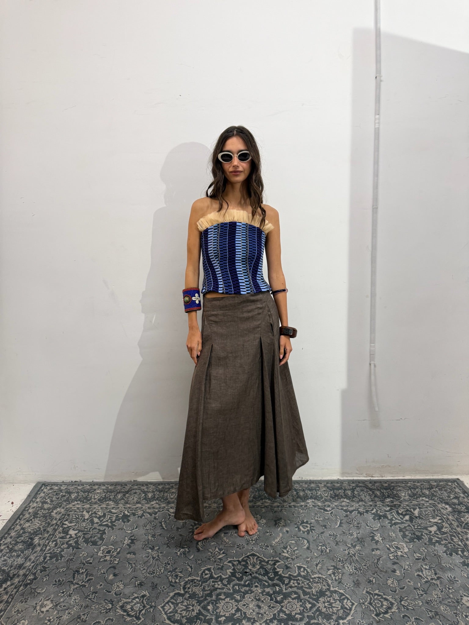 Top Clotilde Lazuli de Baudesson, seda, algodón y tencel · detalle 6