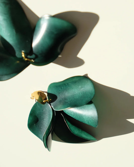 Pendientes Flora Esmeralda de Coper · detalle 1