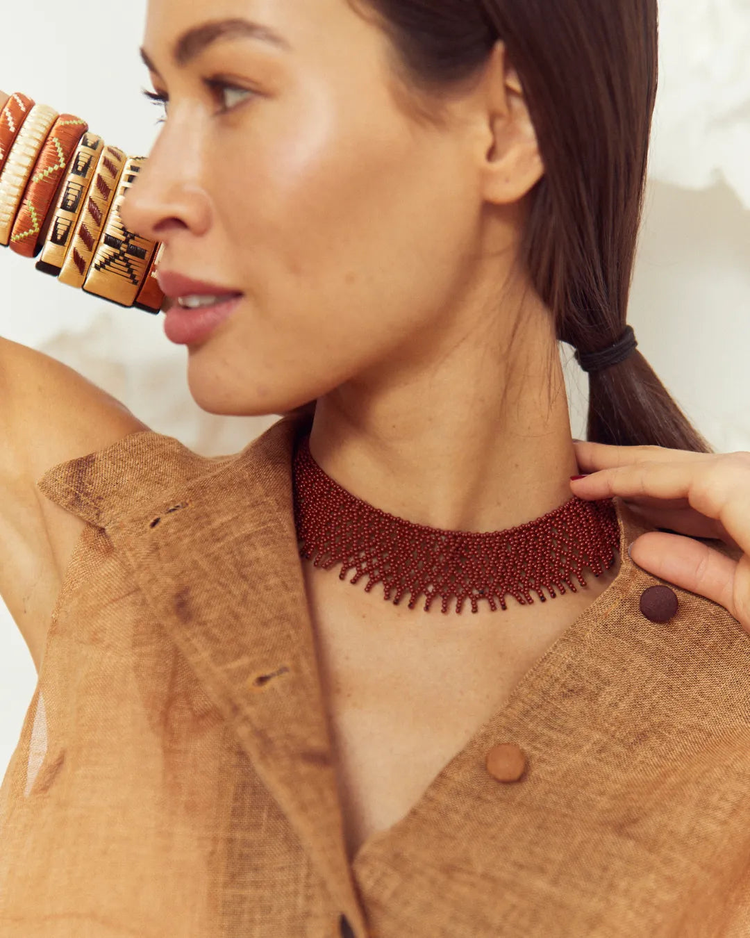 COLLAR LETICIA MALBEC