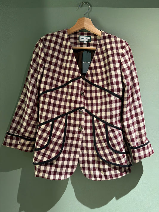 Chaqueta cuadros rosa