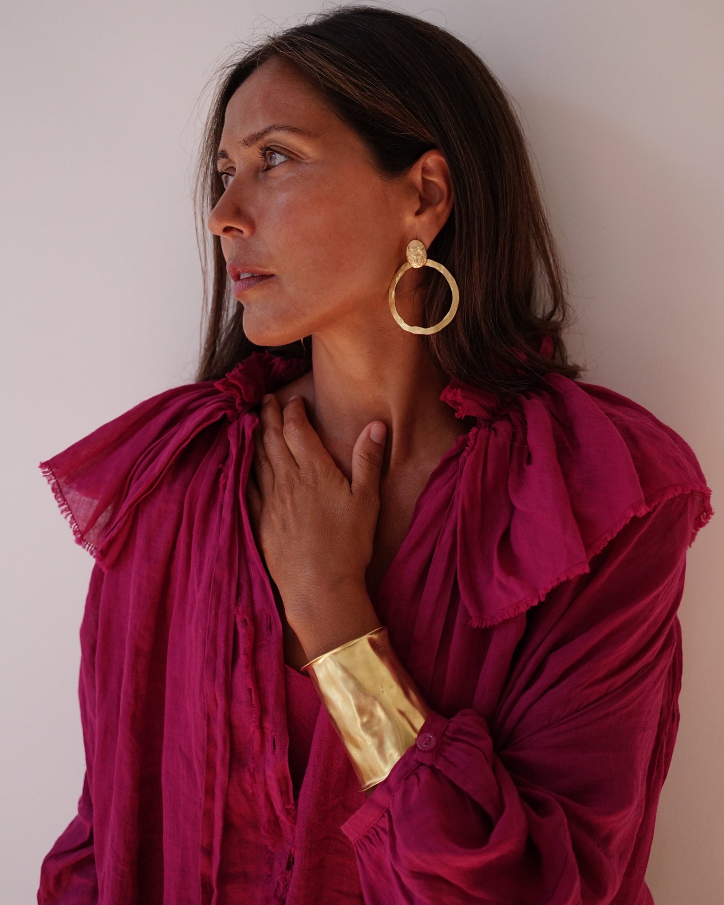 Pendientes Pepa con Círculo Grande de Olga Prieto · puestos