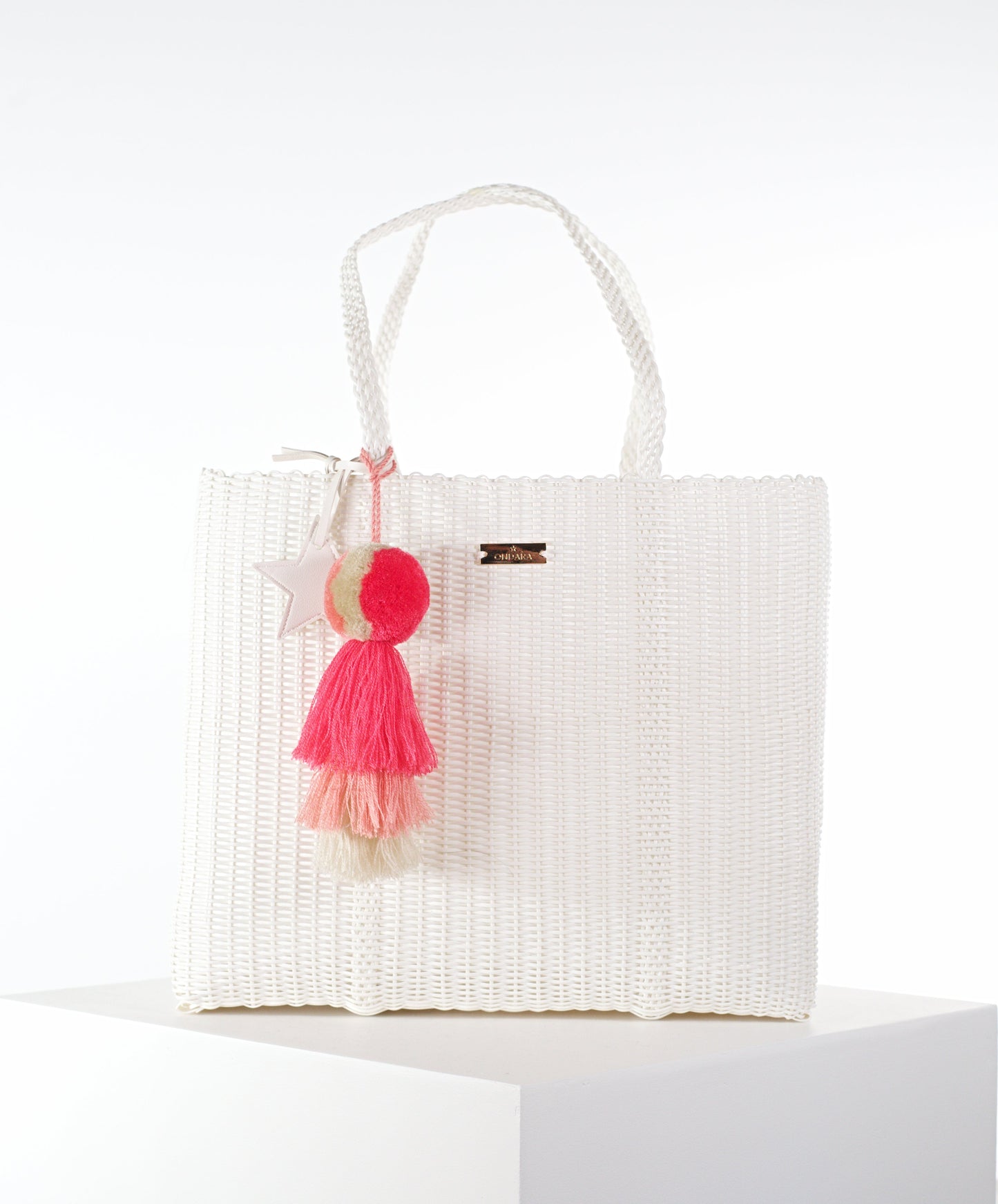 Bolso Ondara Grande Marfil de Ondara Bags · plástico reciclado HDPE tejido a mano