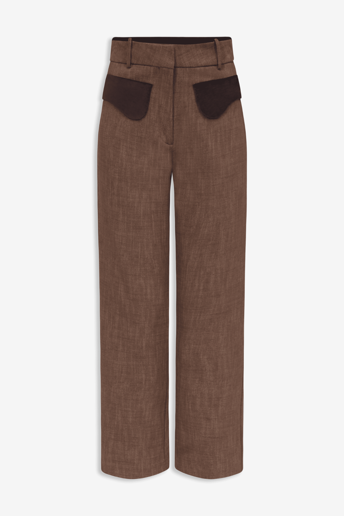 Pantalón Tina Marrón de Destree · pantalón sastre con bolsillos de terciopelo