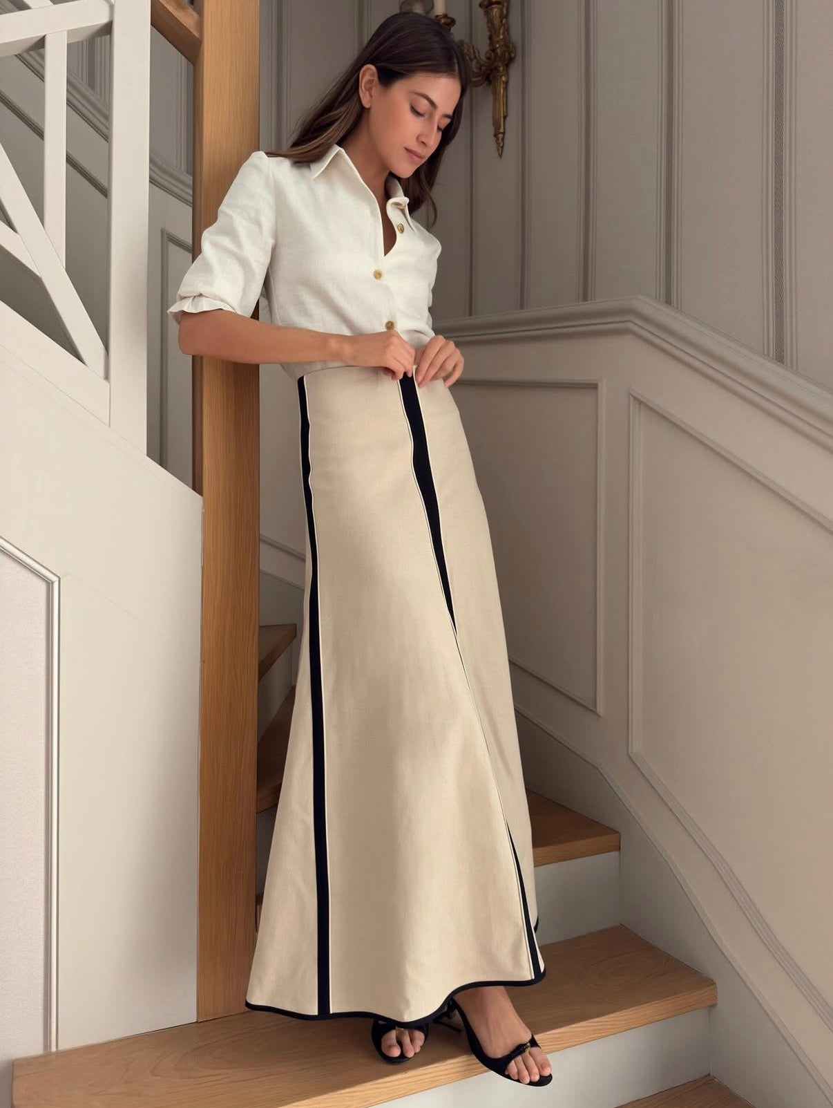 Blusa de lino blanca