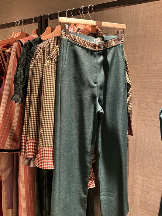 Pantalón cenefa verde