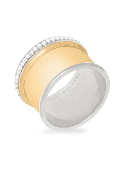 Anillo dorado circunferencia circonitas 13